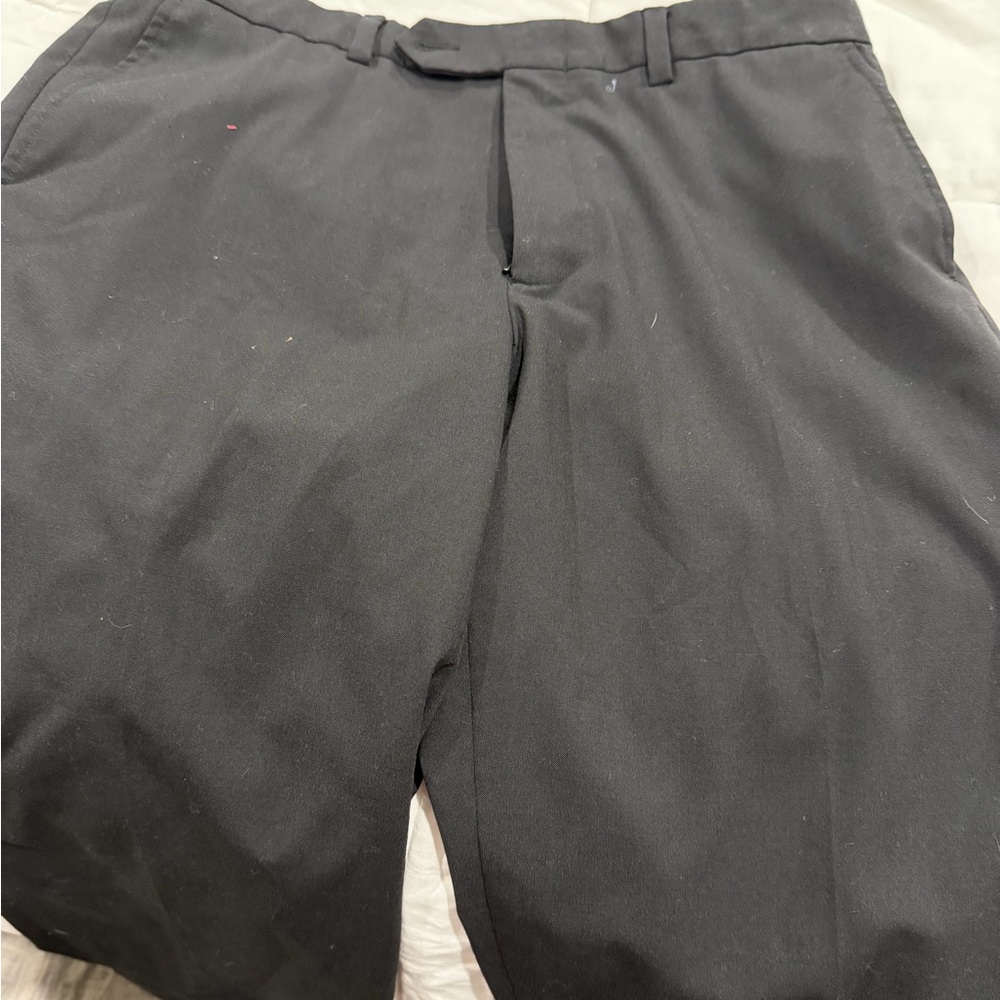 Lands' End Men's Black Flat Front Pants